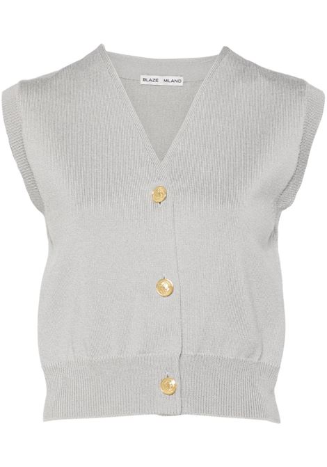 Light grey knitted vest BLAZÉ MILANO - women BLAZÉ MILANO | Sweaters | MGK01SEB0002